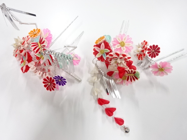 アンティーク　つまみ細工　髪飾りセット